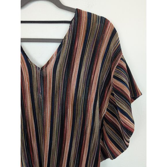 Anthro Vanessa Virginia Top Bienville Metallic Striped Flutter Glam Black Size S - Picture 4 of 12